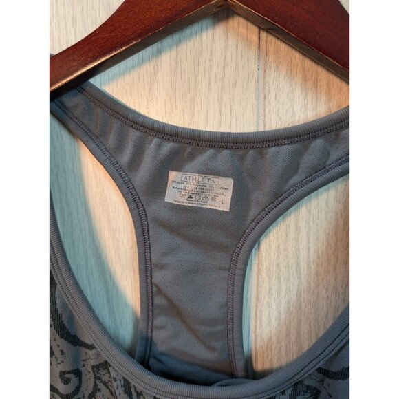 Athleta Momentum Seamless Light Gray Scoop Neck Racer Back Tank Top Size L READ - Picture 3 of 6